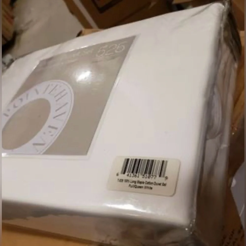 Pointehaven 525 Thread Count Duvet Cover Set, White Queen